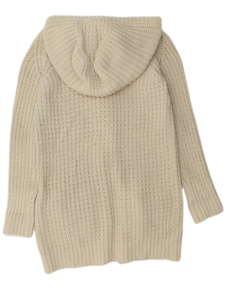 WOOLRICH Womens Oversized Longline Cardigan Sweater UK 10 Small Off White
