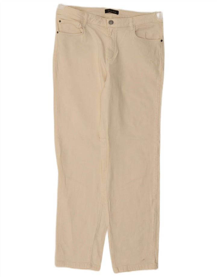 Massimo Dutti Womens Straight Jeans EU 42 Large W32 L28 Beige
