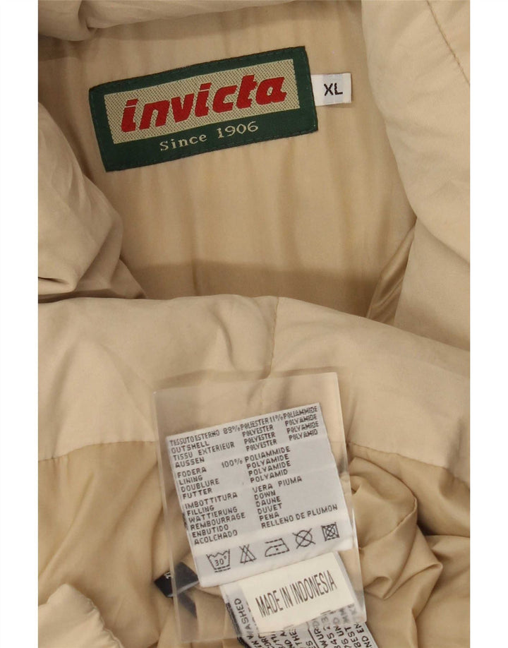 Invicta Womens Hooded Oversized Padded Coat UK 18 XL Beige Polyester