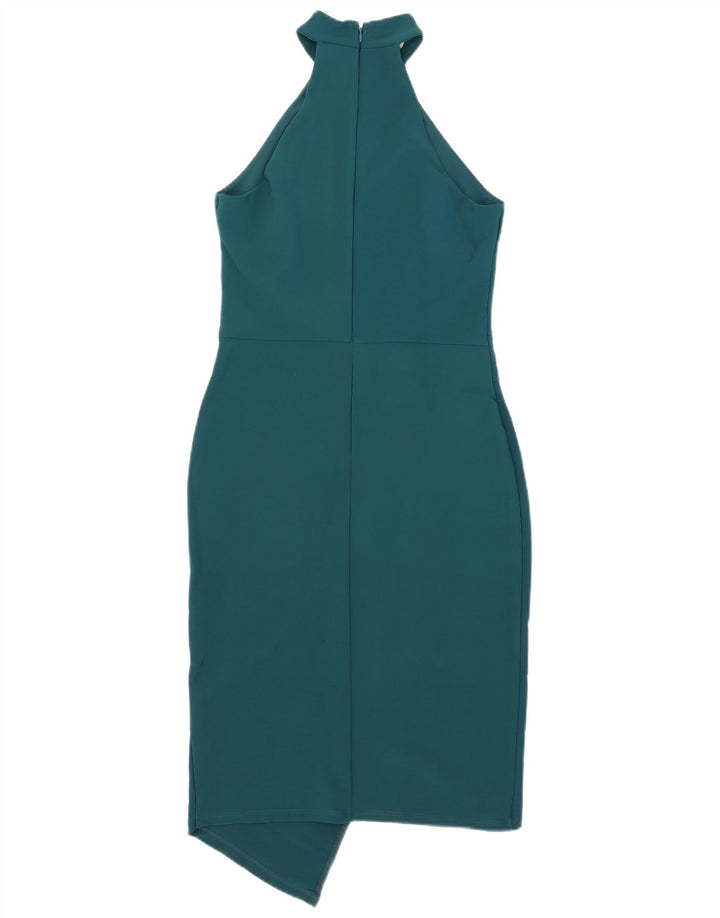 Lipsy Womens Asymmetric Halter Dress UK 12 Medium Green Polyester