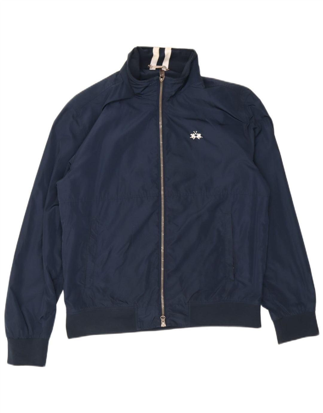 La Martina Mens Bomber Jacket UK 42 XL Navy Blue Polyester
