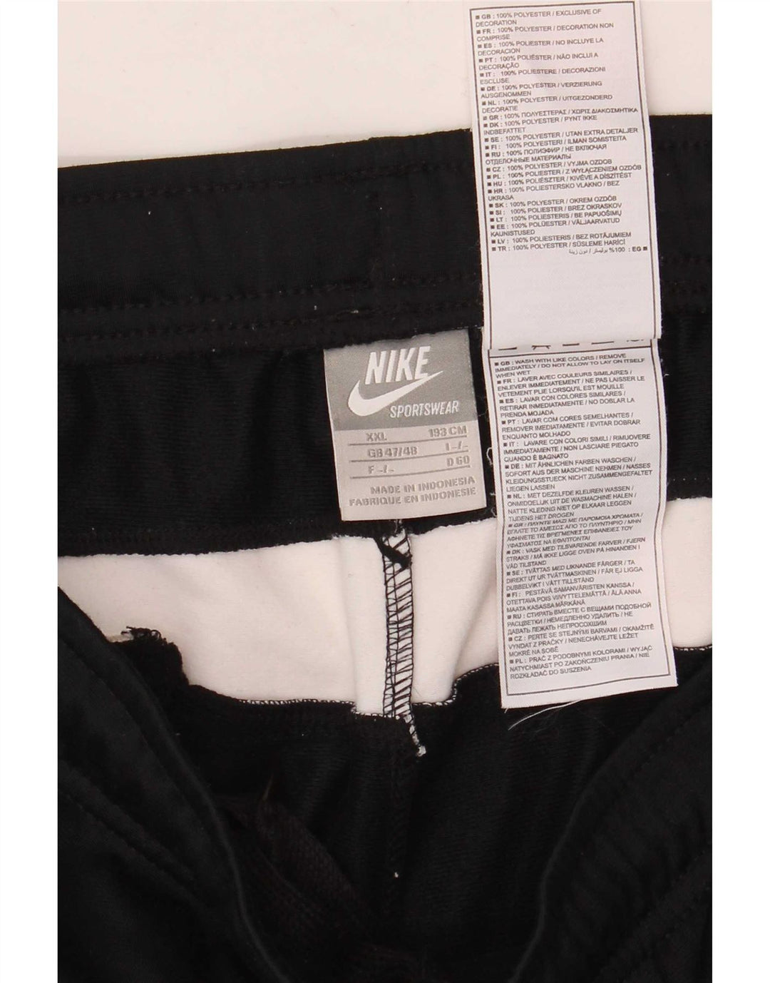 Nike Mens Crop Tracksuit Trousers 2XL Black Colourblock Polyester