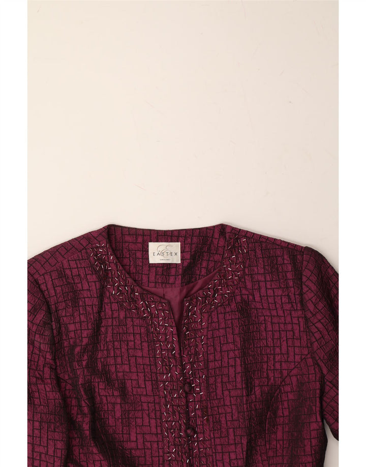 EASTEX Womens 5 Button Blazer Jacket IT 42 Medium Purple Check Polyester Vintage Eastex and Second-Hand Eastex from Messina Hembry 