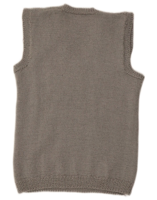 Vintage Womens Vest Tank Top UK 14 Medium Grey