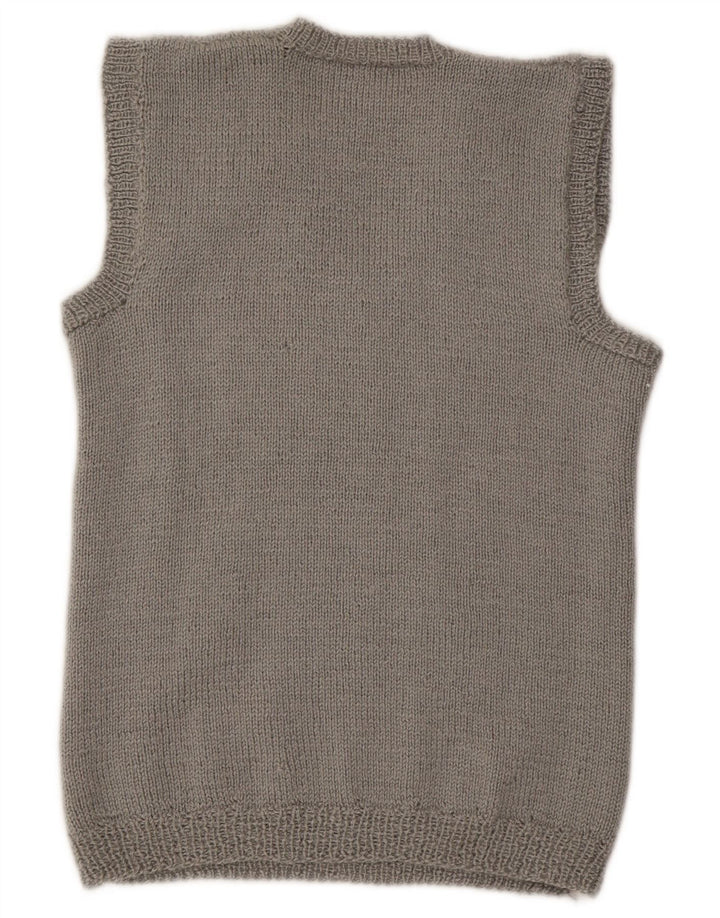 Vintage Womens Vest Tank Top UK 14 Medium Grey