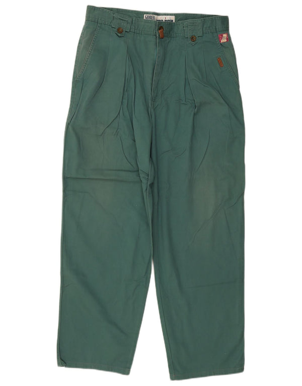 Globe Trotter Mens Pegged Casual Trousers IT 50 Large W34 L30 Green Cotton