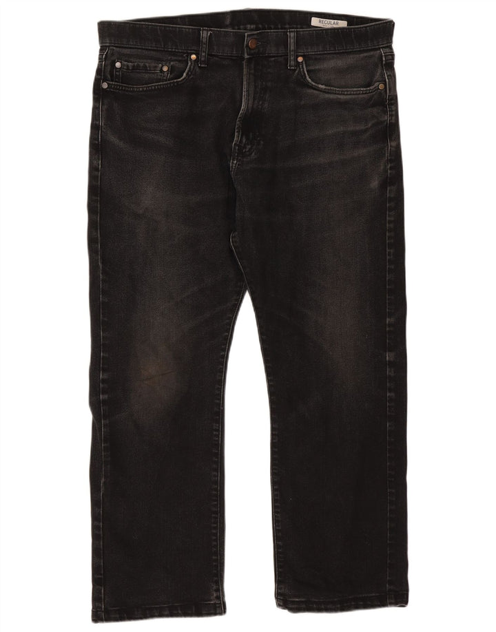 Marks & Spencer Mens Straight Jeans W36 L27 Black Cotton