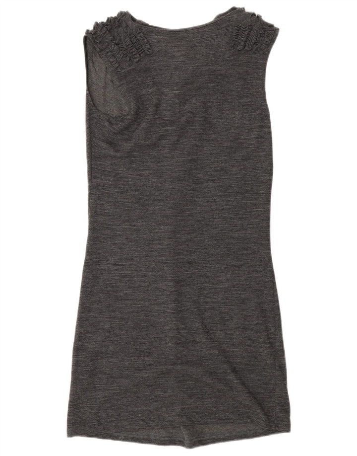 Liu Jo Womens Sleeveless Basic Dress IT 40 Small Grey Wool