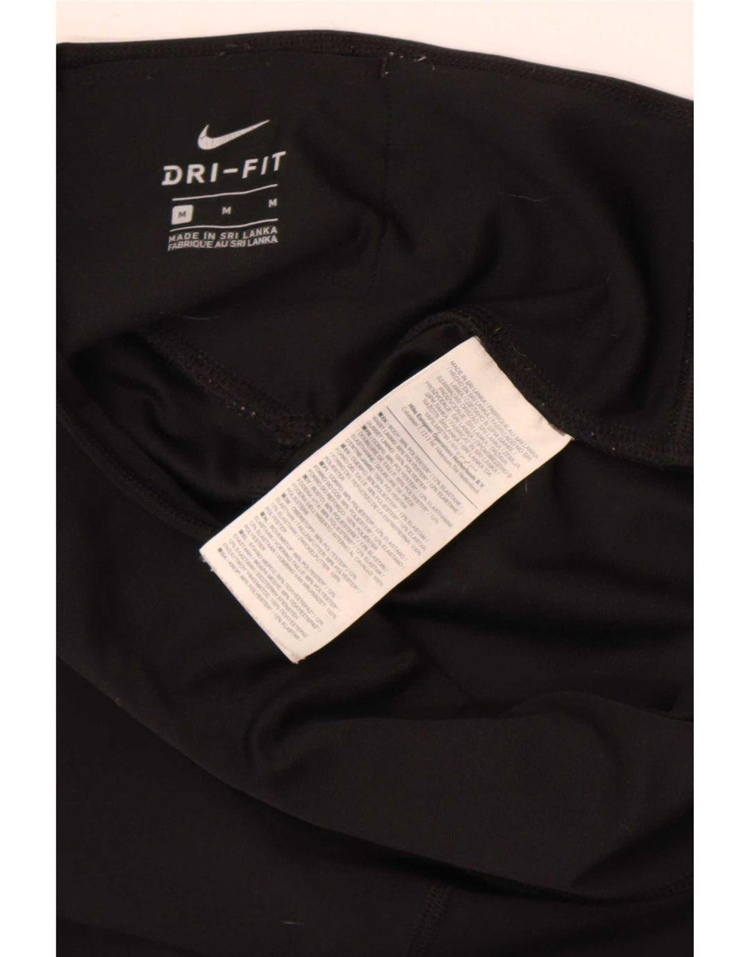 Nike Womens Dri Fit Graphic Leggings UK 14 Medium Black Polyester