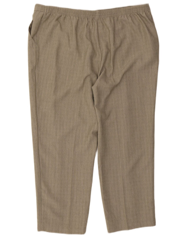 Marks & Spencer Womens High Waist Chino Trousers UK 22 3XL W44 L26 Khaki
