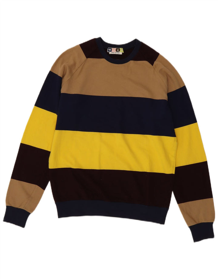 MSGM Mens Sweatshirt Jumper Small Multicoloured Striped Cotton