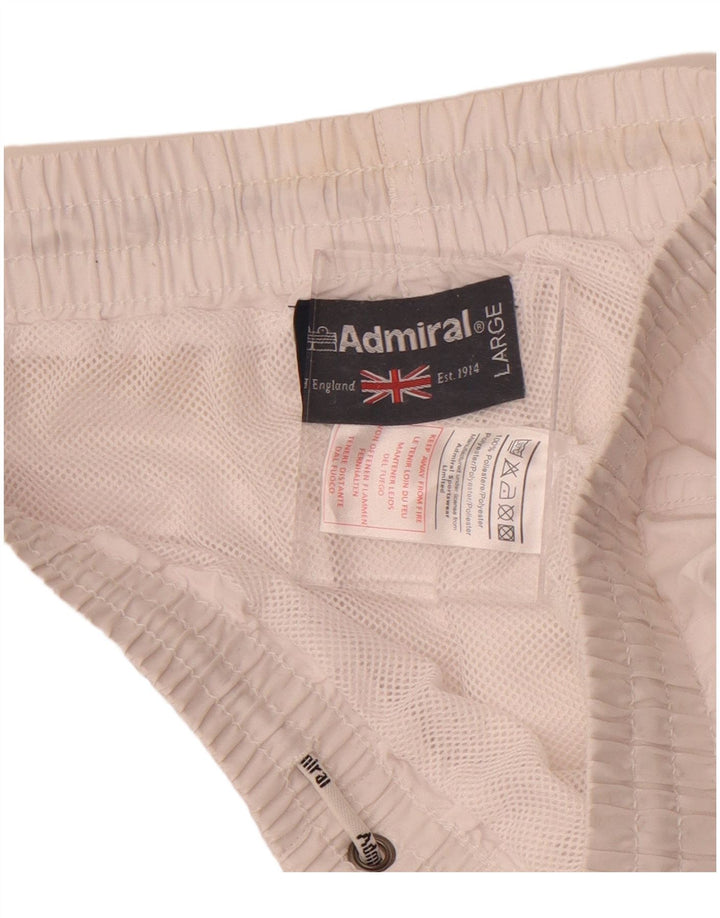 Admiral Mens Graphic Swimwear Large  White Polyester
