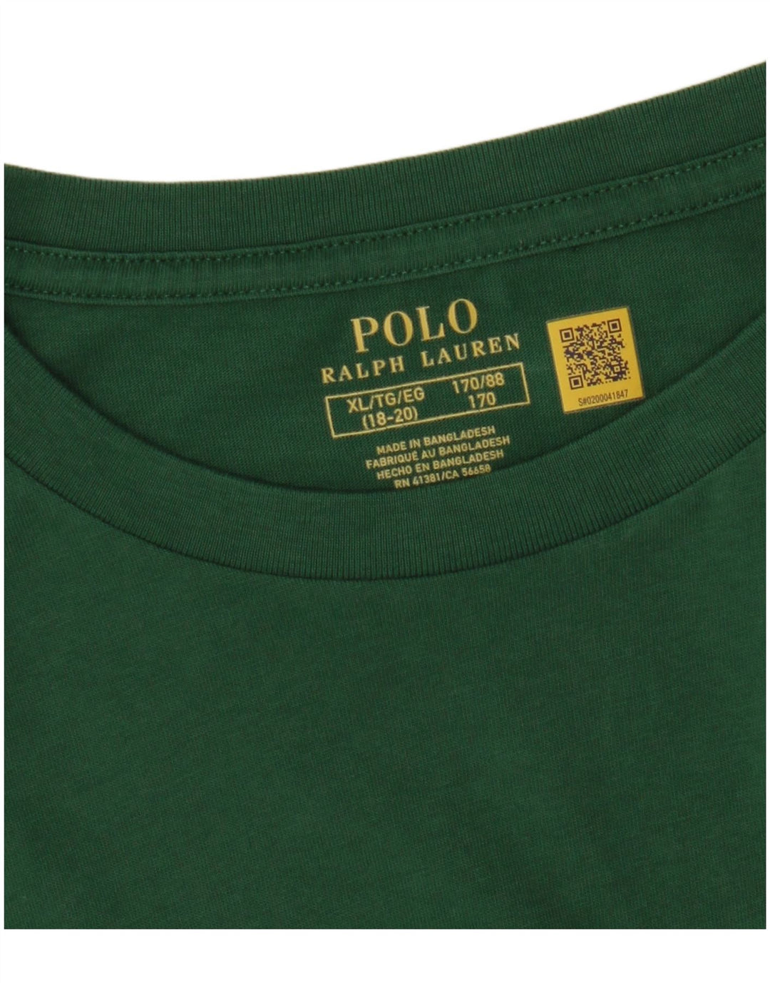 POLO RALPH LAUREN Boys Top Long Sleeve 15-16 Years XL Green