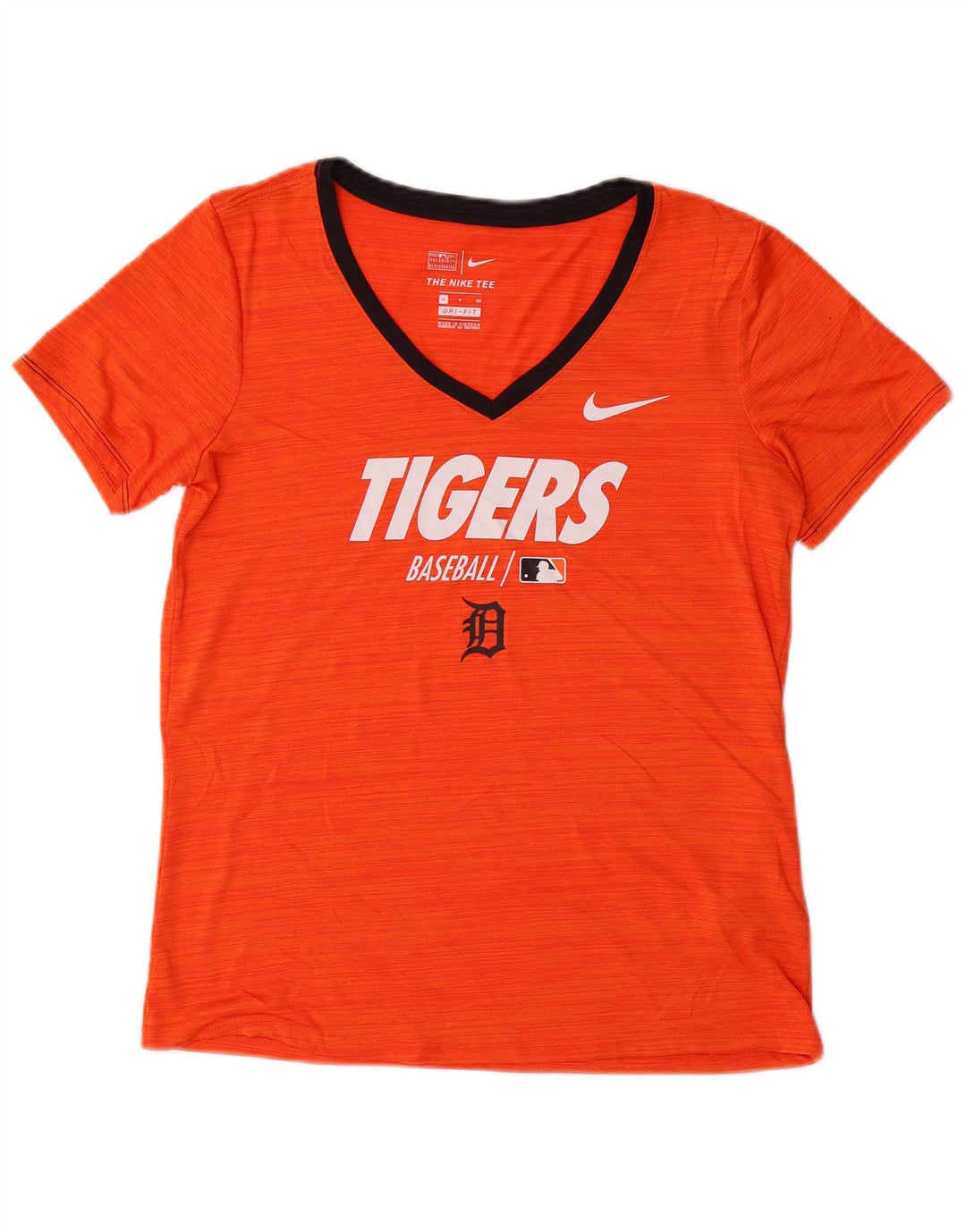 NIKE Womens Tigers Graphic T-Shirt Top UK 10 Small Orange Polyester