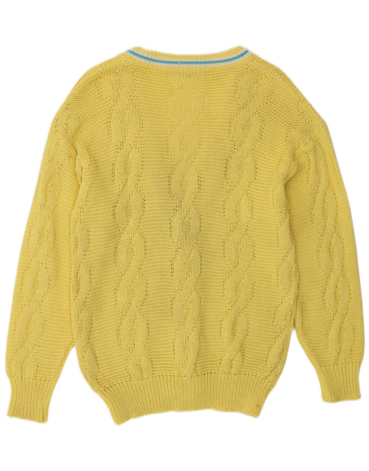 Vintage Mens Cardigan Sweater Medium Yellow