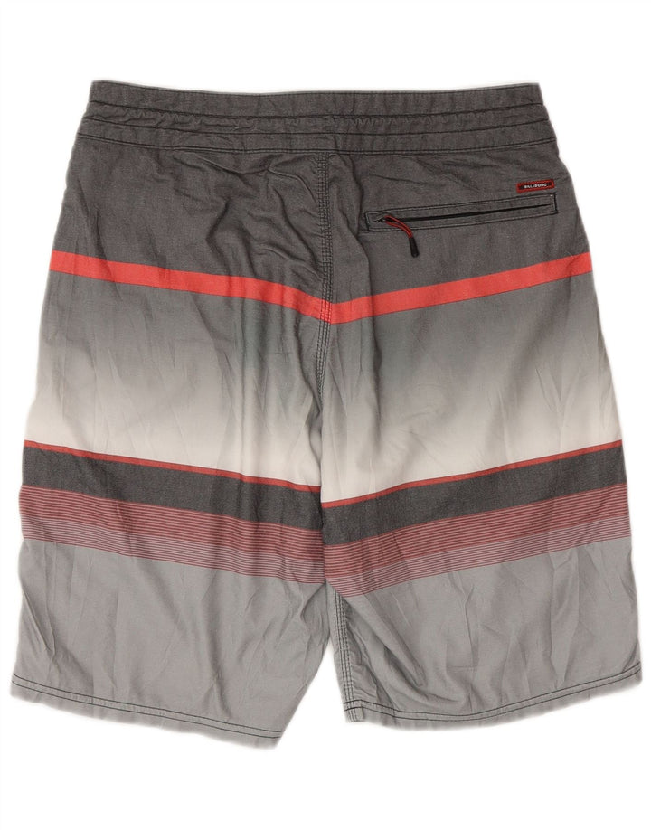 BILLABONG Mens Swimming Shorts Small  Grey Striped Cotton