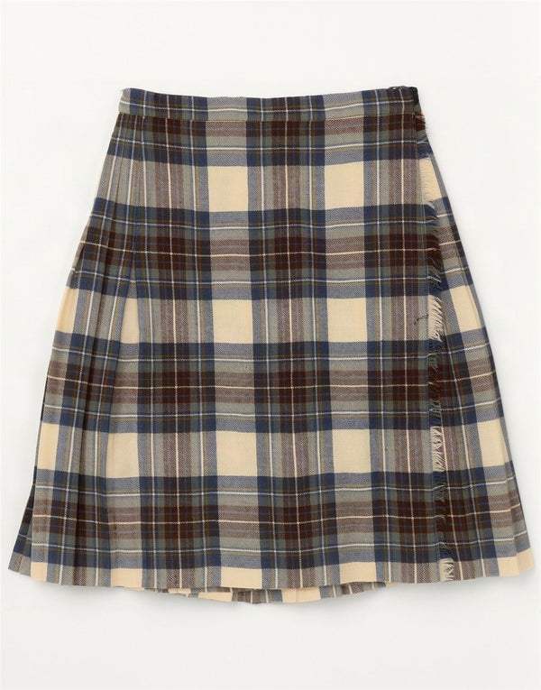 The Edinburgh Woollen Mill Womens Wrap Skirt UK 16 Large W30 Blue Plaid