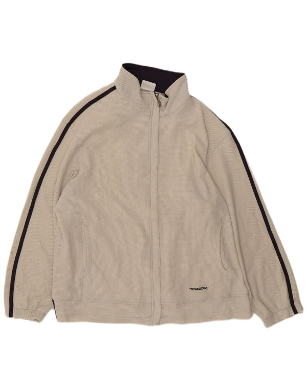 DIADORA Womens Tracksuit Top Jacket UK 16 Large White Colourblock