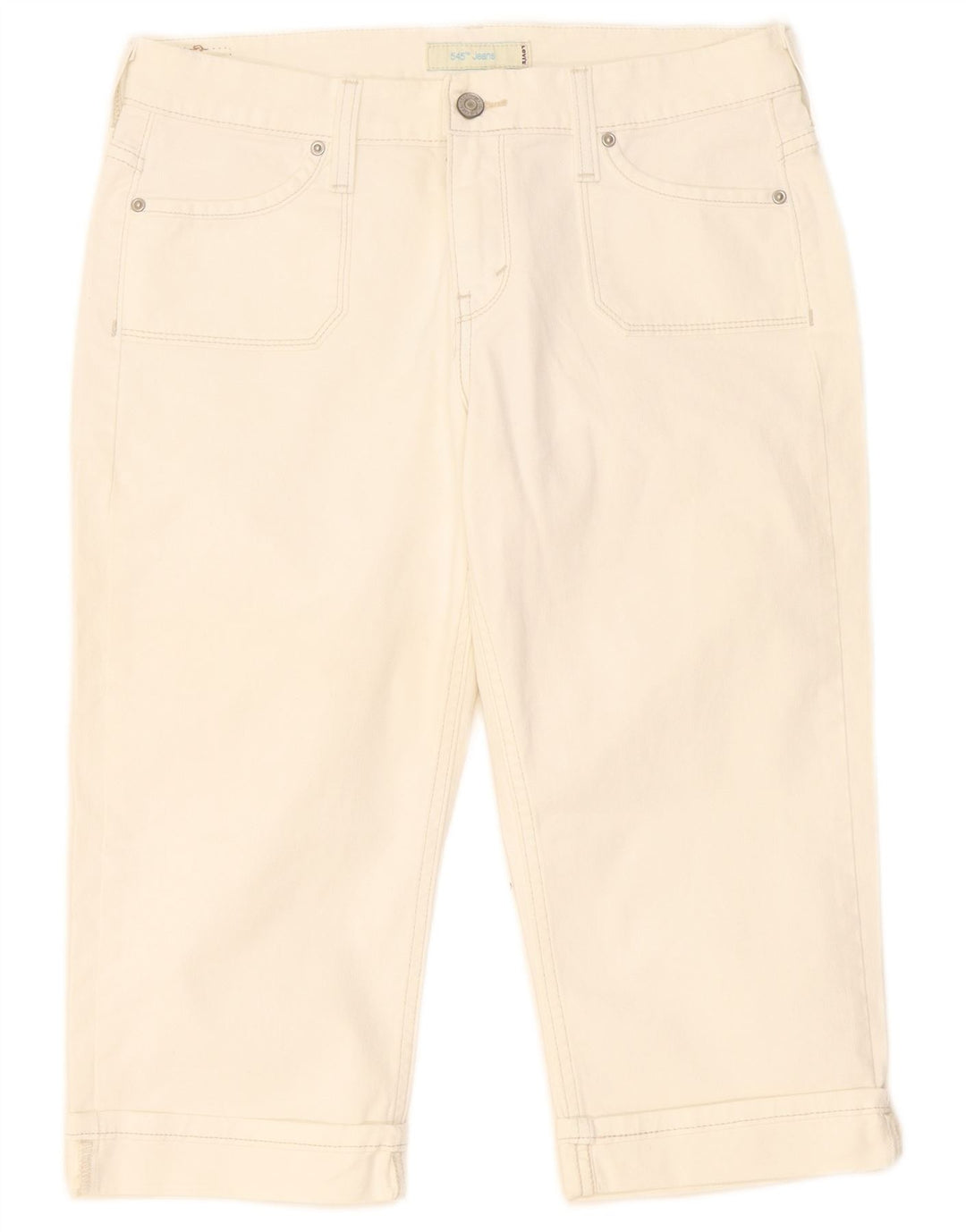 Levi's Womens Denim Bermuda Shorts US 8 Medium W32 White Cotton