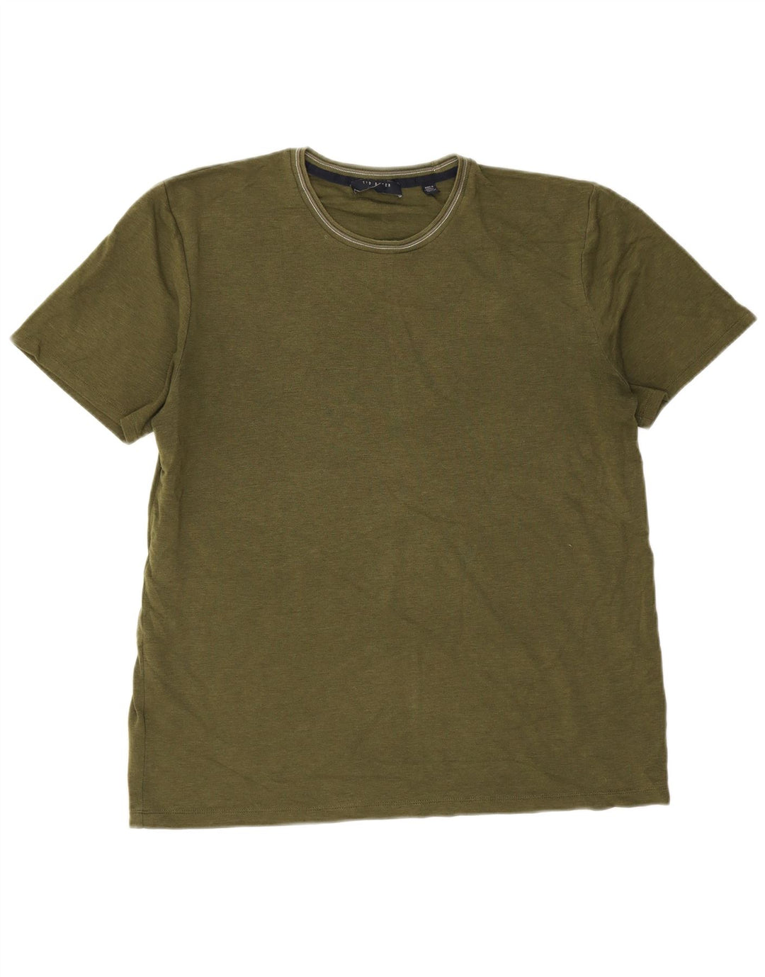 Ted Baker Mens T-Shirt Top Size 4 Large Khaki Cotton