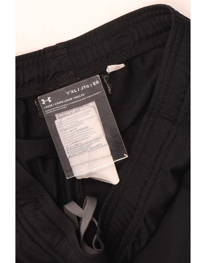 Under Armour Boys Tracksuit Trousers 13-14 Years XL Black Polyester
