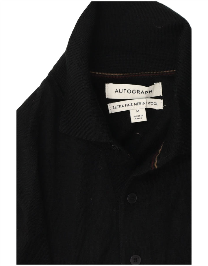 Marks & Spencer Mens Autograph Polo Neck Jumper Sweater Medium Black
