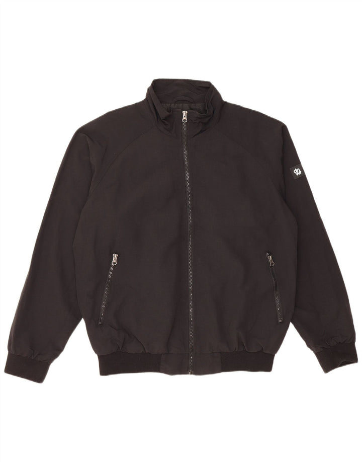 Zara Mens Bomber Jacket UK 38 Medium Black Polyamide