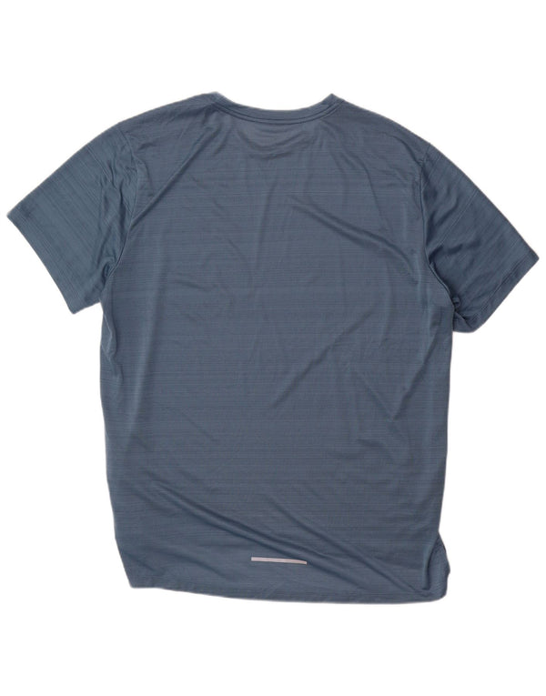 Nike Mens Dri Fit T-Shirt Top XL Blue Pinstripe Polyester