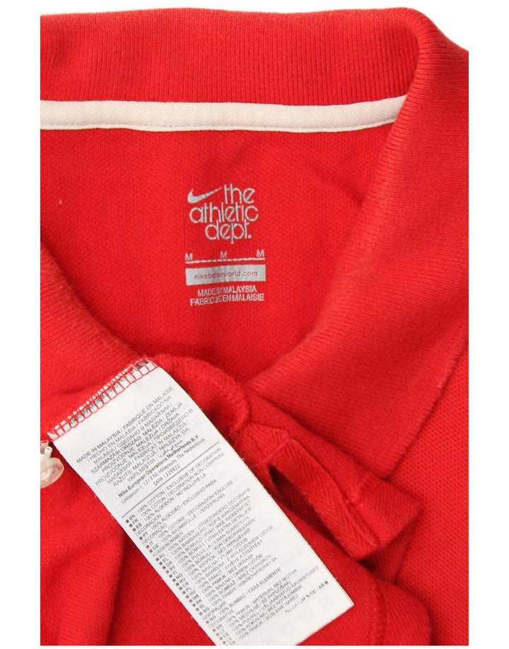 NIKE Mens Polo Shirt Medium Red Cotton