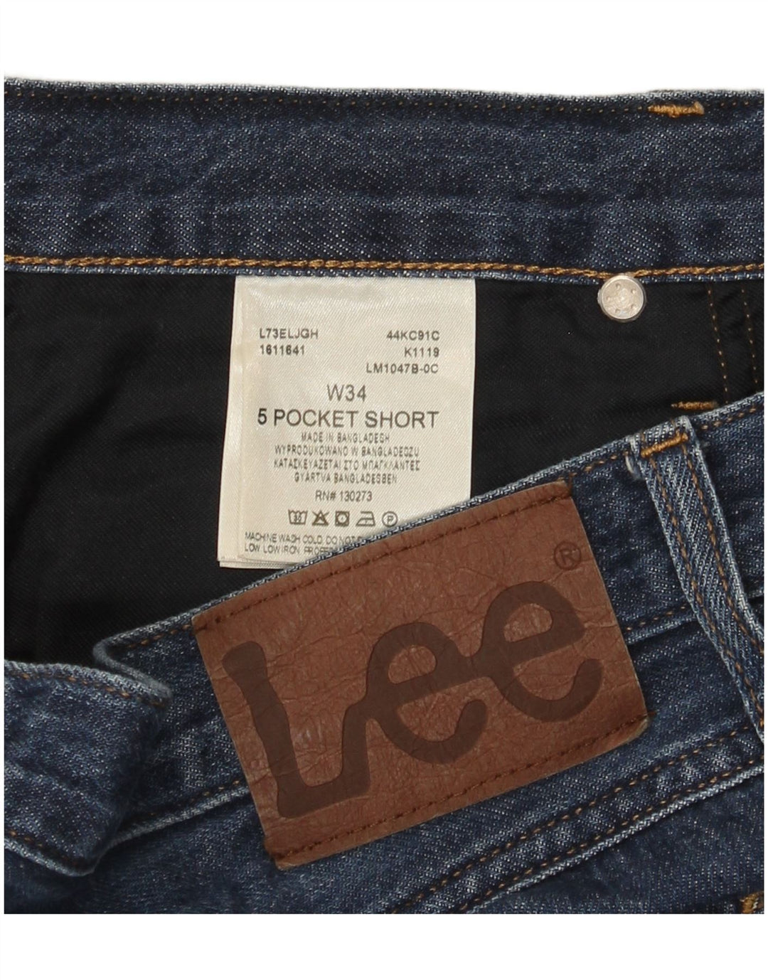 Lee Mens Denim Shorts W34 Large Blue Cotton