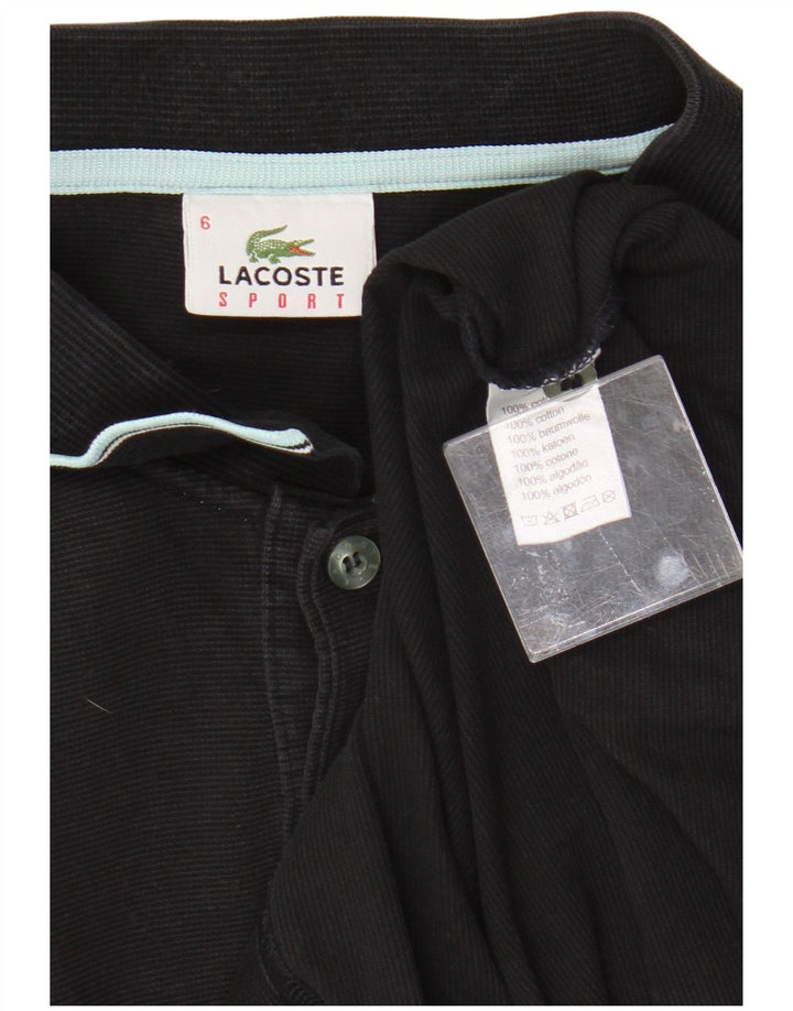 Lacoste Mens Polo Shirt Size 6 XL Black Cotton