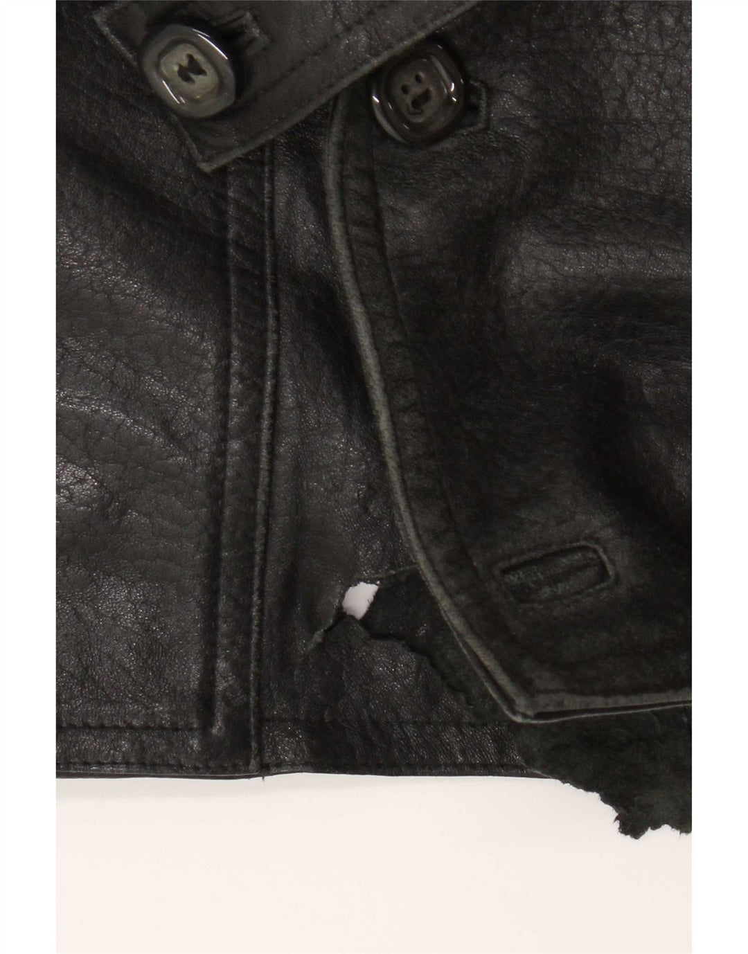 Fibok Mens Leather Jacket IT 54 2XL Black Leather