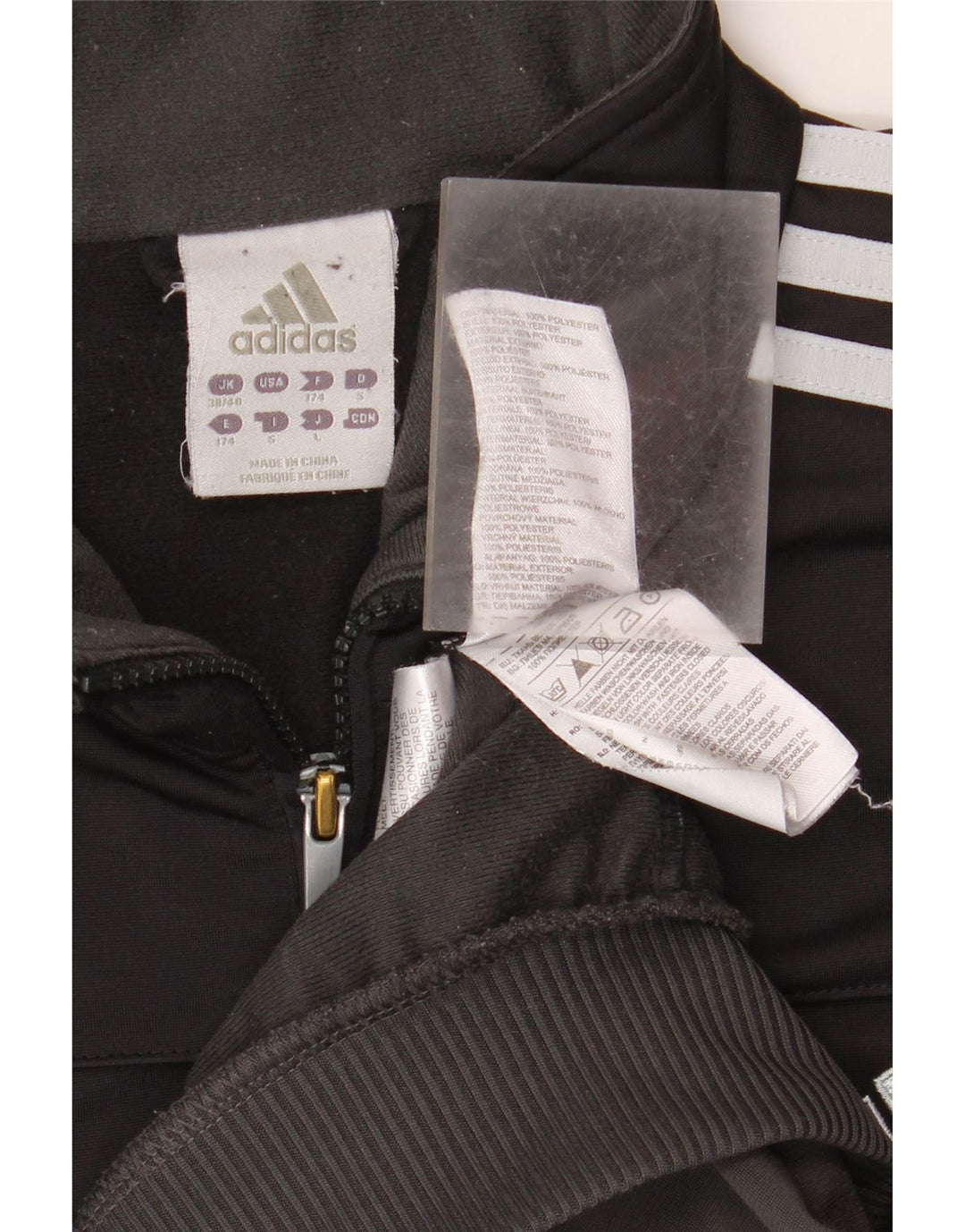Adidas Mens Tracksuit Top Jacket UK 38/40 Medium Black Colourblock