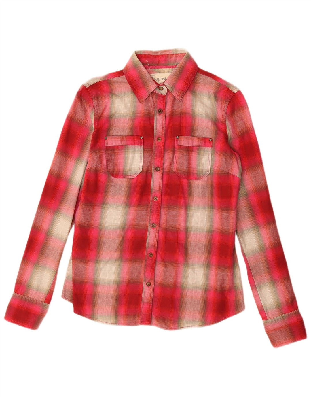 AEROPOSTALE Womens Shirt UK 10 Small Red Check Cotton