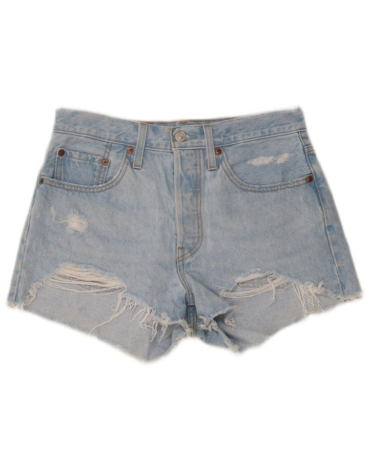 LEVI'S Womens 501 Distressed Denim Shorts W27 Small  Blue Cotton