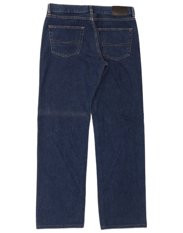 Hugo Boss Mens Texas Straight Jeans W34 L34 Navy Blue Cotton