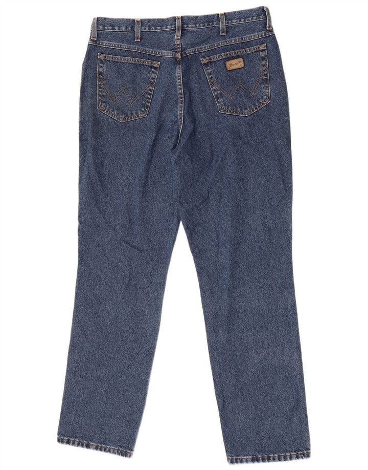 Wrangler Mens Straight Jeans W38 L30 Blue Cotton
