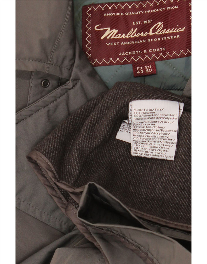 Marlboro Classics Womens Trench Coat EU 50 Large Grey Polyester