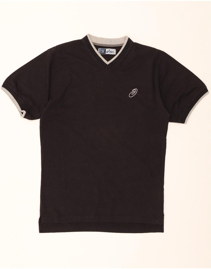 ASICS Mens T-Shirt Top Large Black Cotton