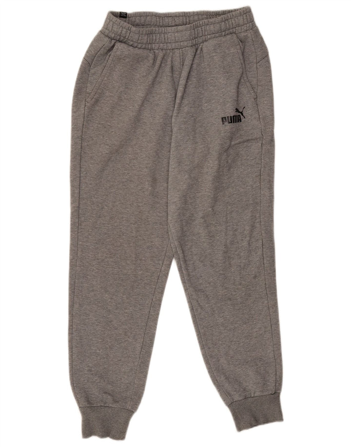 Puma Mens Tracksuit Trousers Joggers Medium Grey Flecked Cotton