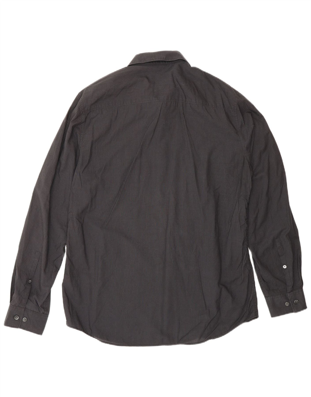 CALVIN KLEIN Mens Shirt Medium Black Striped Cotton