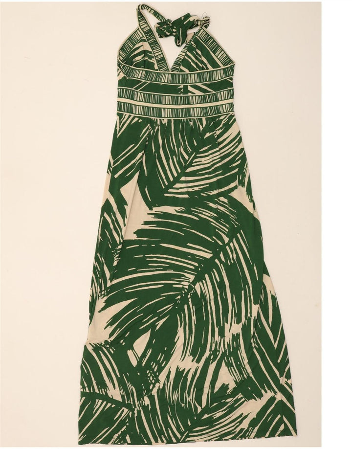BCBGMAXAZRIA Womens Abstract Pattern Halter Dress UK 8 Small Green Vintage BCBGMAXAZRIA and Second-Hand BCBGMAXAZRIA from Messina Hembry 