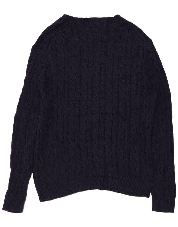 POLO RALPH LAUREN Mens Boat Neck Jumper Sweater 2XL Navy Blue Cotton