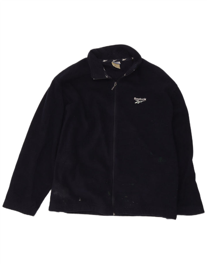Reebok Mens Fleece Jacket UK 40 Large Navy Blue Polyester