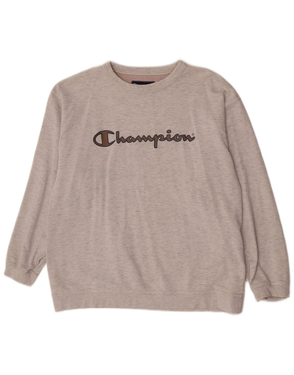Champion Mens Graphic Sweatshirt Jumper Large Grey Flecked Cotton