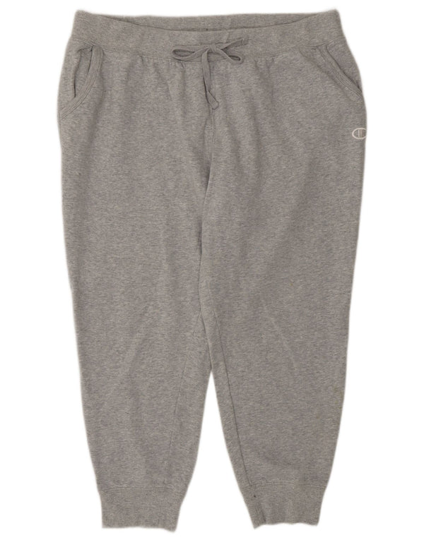 Champion Womens Tracksuit Trousers Joggers UK 18 XL Grey Flecked Cotton