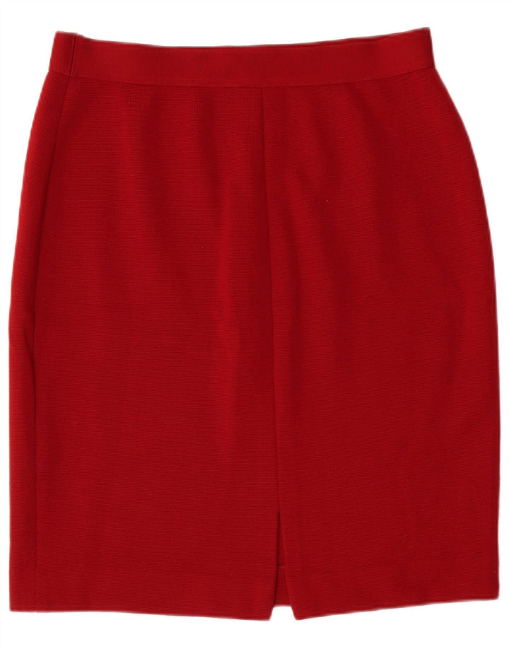 Vintage Womens Pencil Skirt W32 Large Red Wool