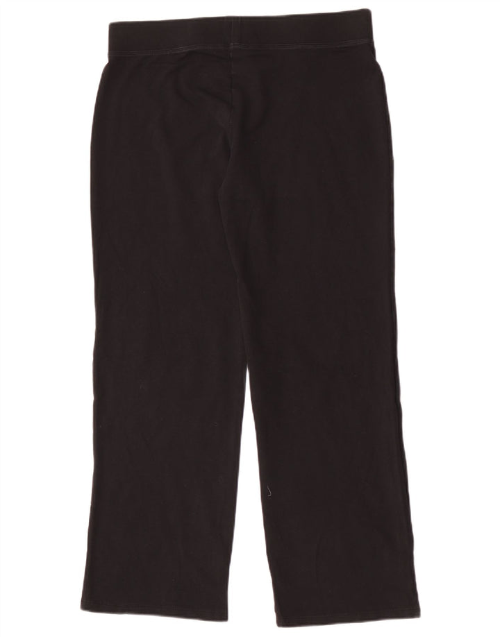 Marks & Spencer Womens Tracksuit Trousers UK 12 Medium Black Cotton