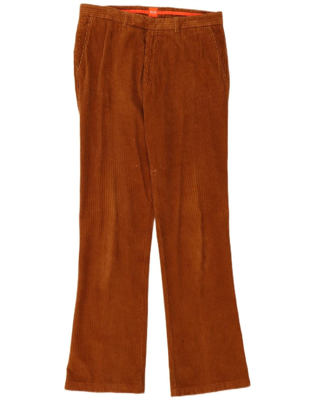 HUGO BOSS Mens Bootcut Corduroy Trousers W34 L36 Brown