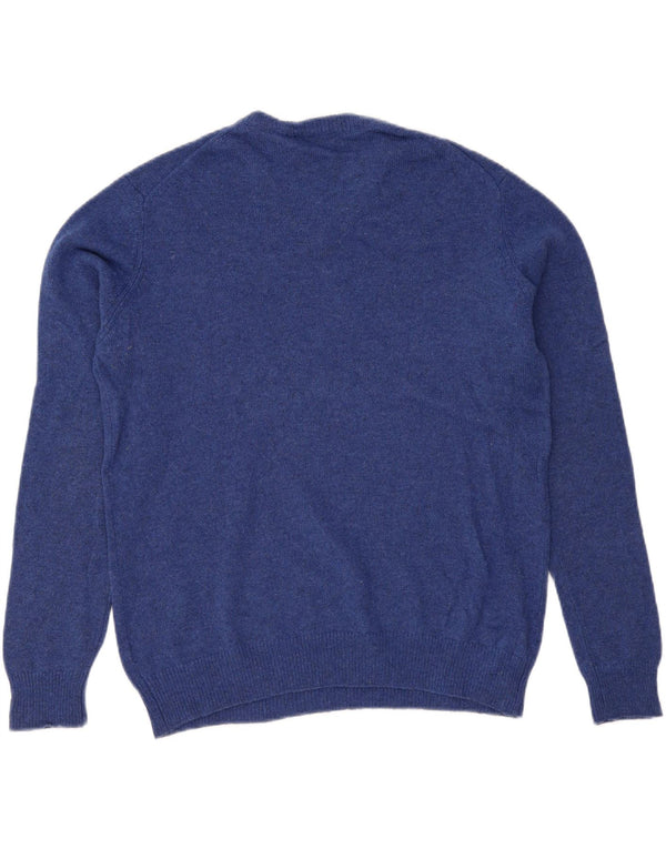 JAMES PRINGLE Mens V-Neck Jumper Sweater Large Blue New Wool